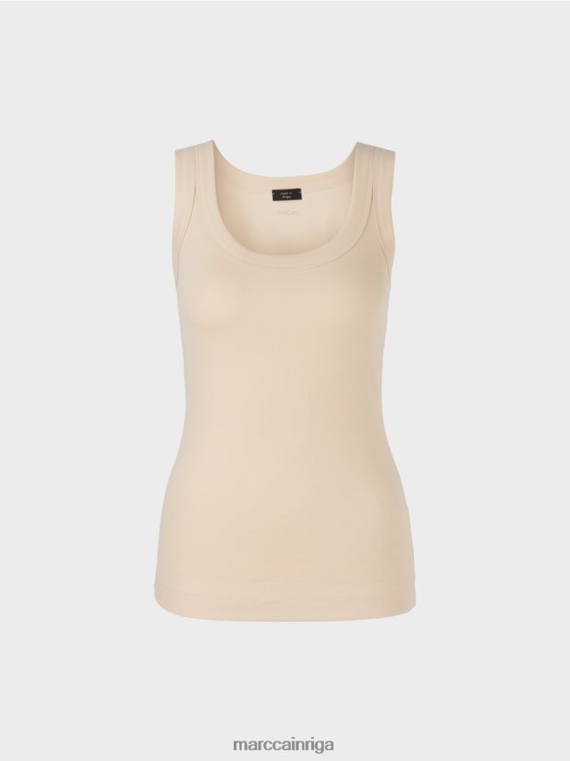 apģērbs tumšs krēms VRBHXD1345 Marc Cain smalkas rievotas tvertnes augšdaļa