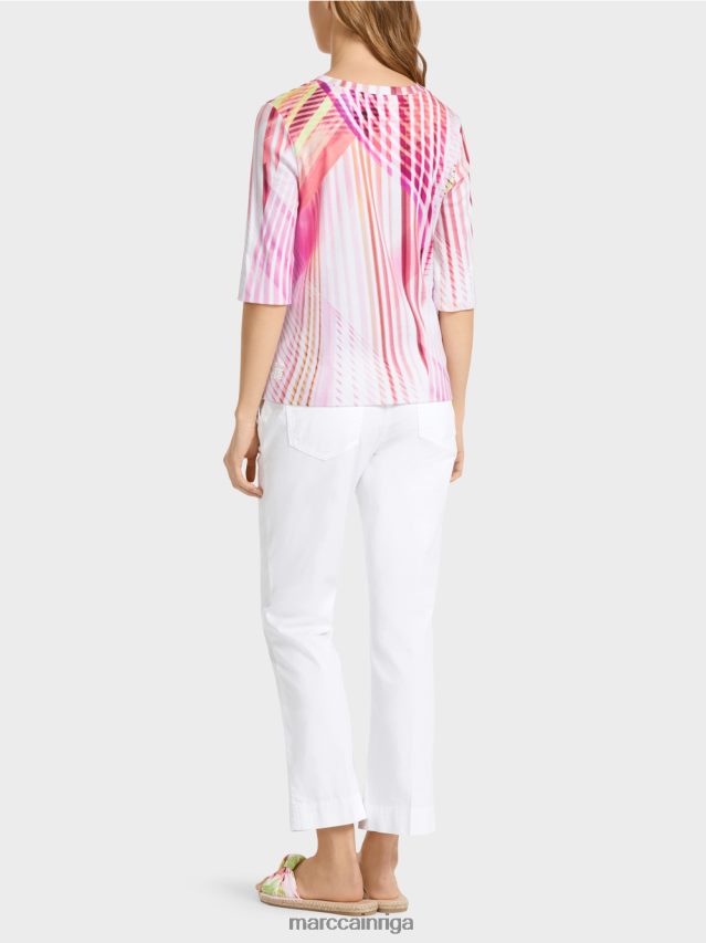 apģērbs viegla limeade VRBHXD1382 Marc Cain t-krekls svītrainā rakstā