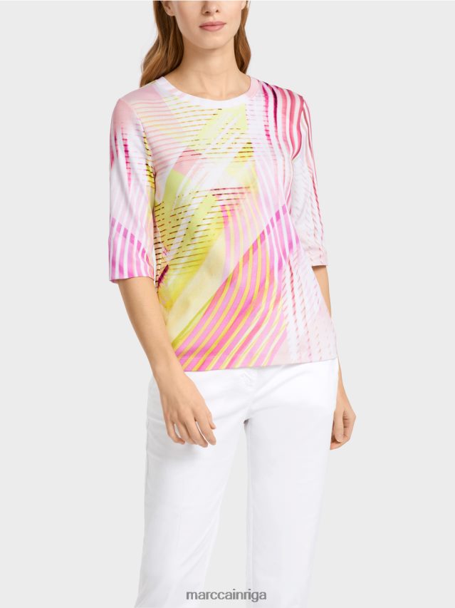 apģērbs viegla limeade VRBHXD1382 Marc Cain t-krekls svītrainā rakstā