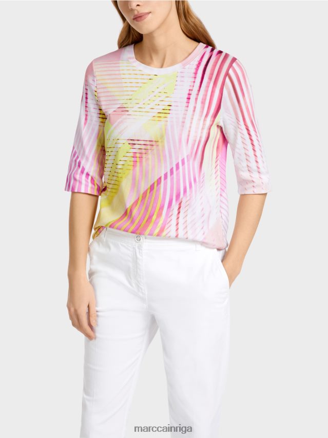 apģērbs viegla limeade VRBHXD1382 Marc Cain t-krekls svītrainā rakstā