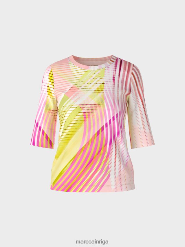 apģērbs viegla limeade VRBHXD1382 Marc Cain t-krekls svītrainā rakstā