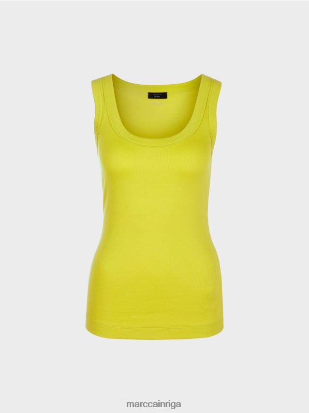 apģērbs viegla limeade VRBHXD1387 Marc Cain tvertnes augšdaļa ar platām lencēm