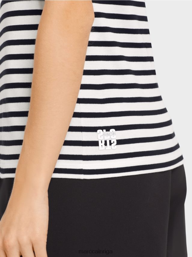 apģērbs viegla limeade VRBHXD1388 Marc Cain svītrains tops ar apdruku