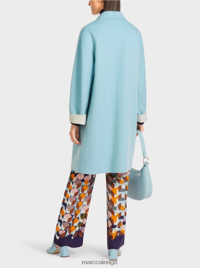 apģērbs atmosfēras zils VRBHXD298 Marc Cain apgriežams vilnas mētelis