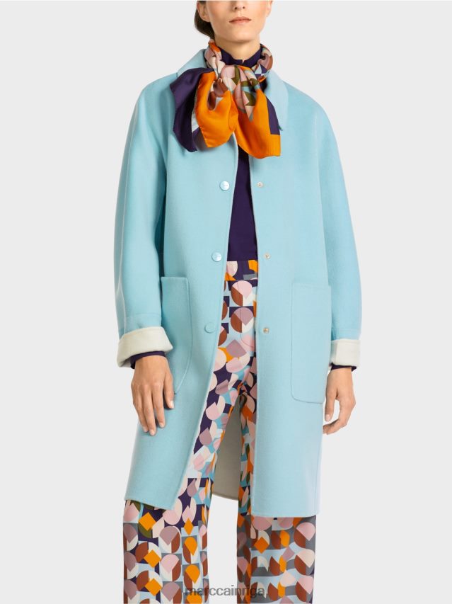 apģērbs atmosfēras zils VRBHXD298 Marc Cain apgriežams vilnas mētelis