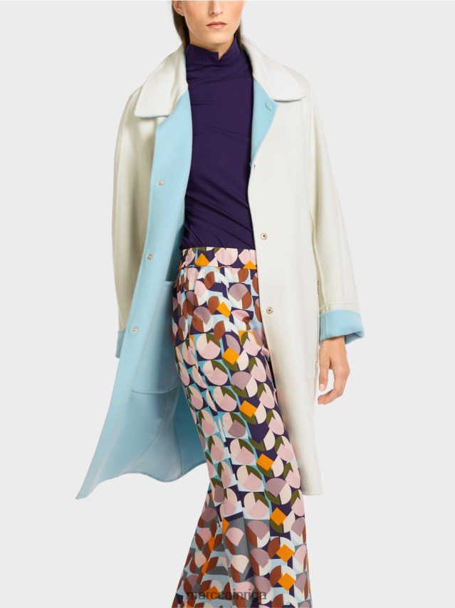 apģērbs atmosfēras zils VRBHXD298 Marc Cain apgriežams vilnas mētelis