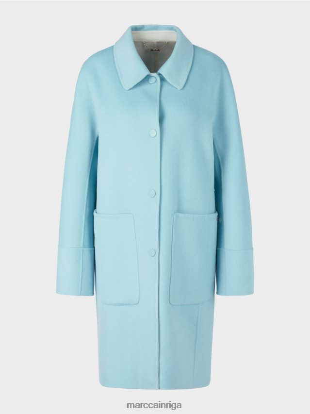 apģērbs atmosfēras zils VRBHXD298 Marc Cain apgriežams vilnas mētelis