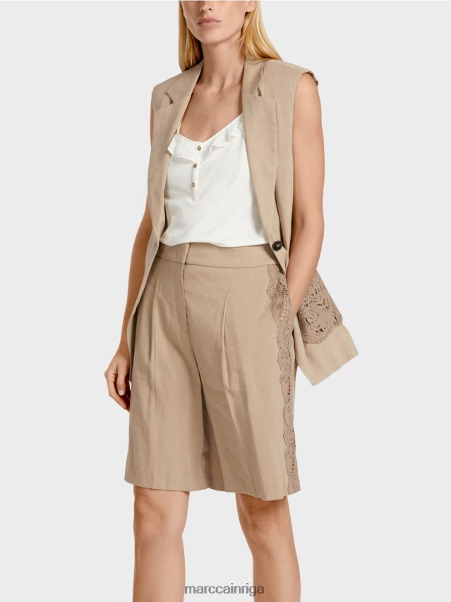 apģērbs dziļas smiltis VRBHXD273 Marc Cain lina žakete bez piedurknēm