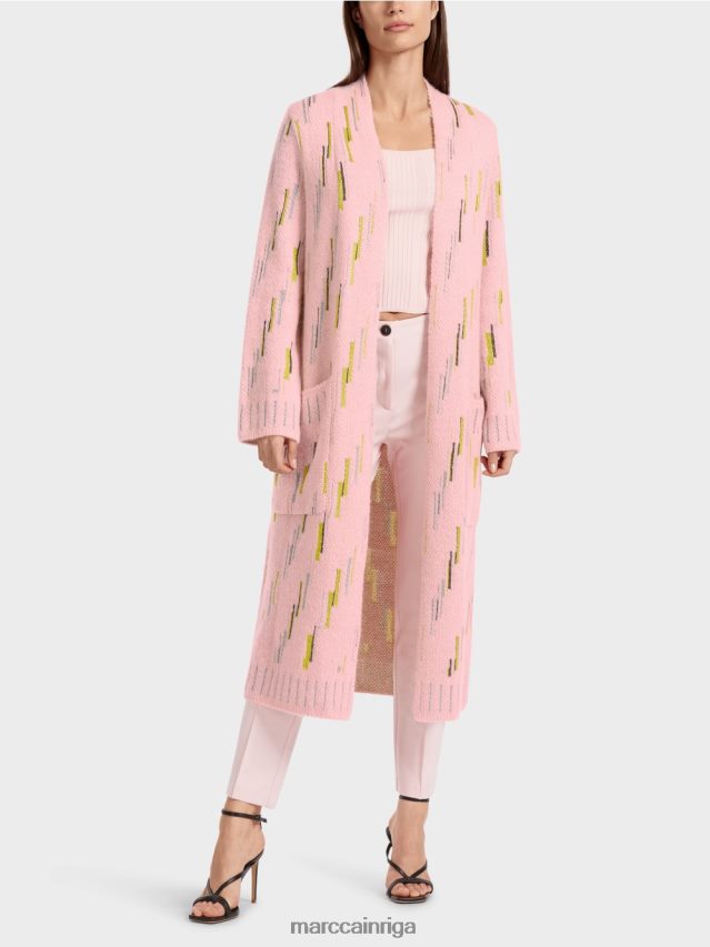 apģērbs mīksts pulveris rozā VRBHXD264 Marc Cain Vācijā adīts vilnas mētelis