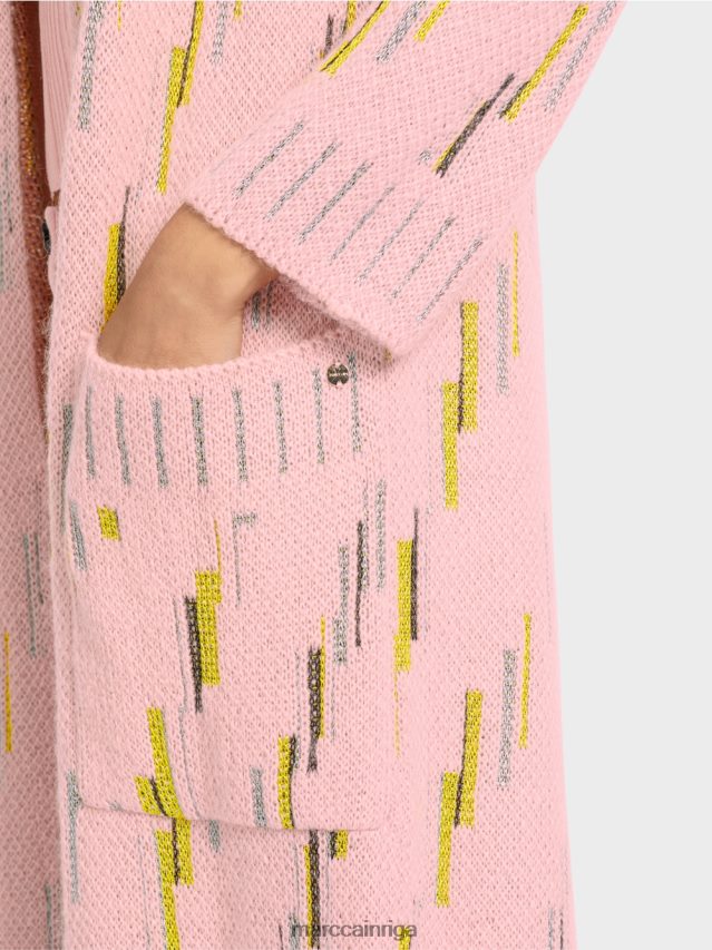 apģērbs mīksts pulveris rozā VRBHXD264 Marc Cain Vācijā adīts vilnas mētelis