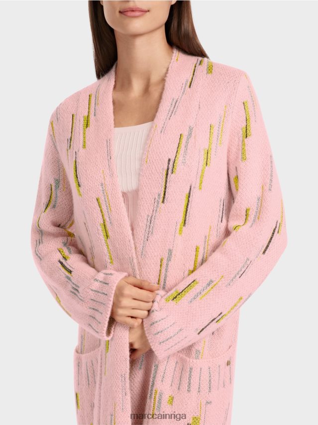 apģērbs mīksts pulveris rozā VRBHXD264 Marc Cain Vācijā adīts vilnas mētelis