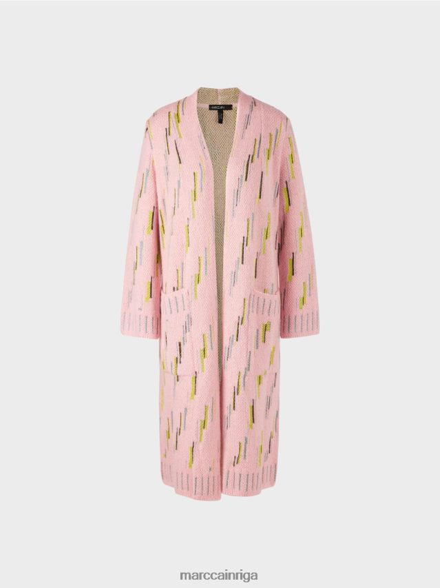 apģērbs mīksts pulveris rozā VRBHXD264 Marc Cain Vācijā adīts vilnas mētelis