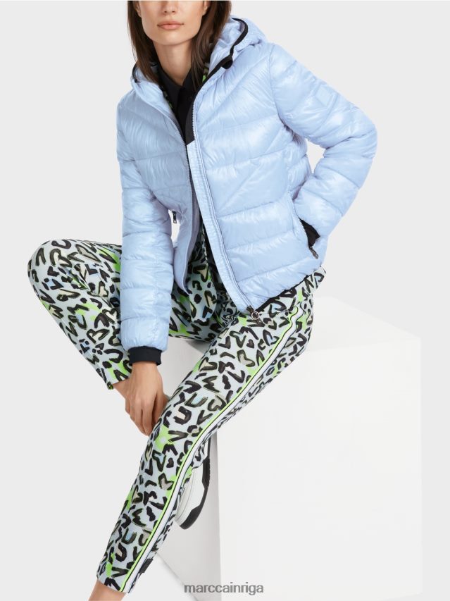 apģērbs mīksts pulveris zils VRBHXD257 Marc Cain \"pārdomāt kopā\" ​​āra jaka