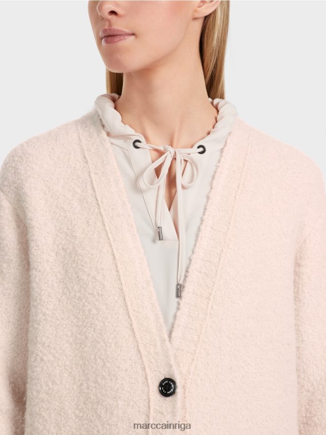 apģērbs mandeļu zieds VRBHXD220 Marc Cain adīts \"pārdomāt kopā\" ​​mētelis