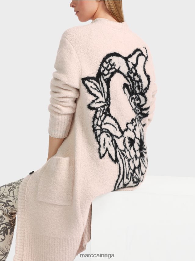 apģērbs mandeļu zieds VRBHXD220 Marc Cain adīts \"pārdomāt kopā\" ​​mētelis