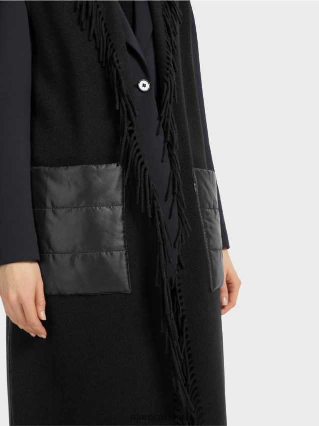 apģērbs melns VRBHXD226 Marc Cain gara veste ar bārkstīm