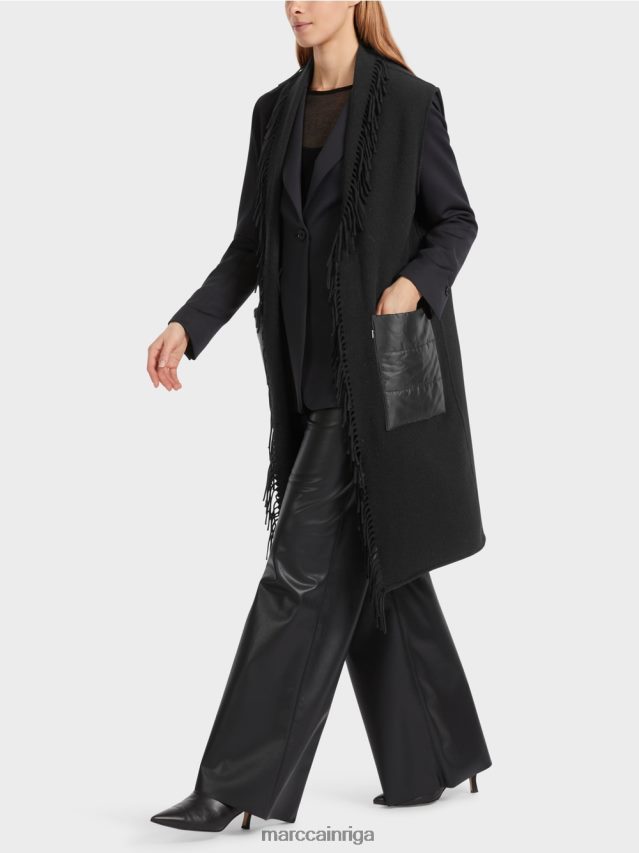 apģērbs melns VRBHXD226 Marc Cain gara veste ar bārkstīm