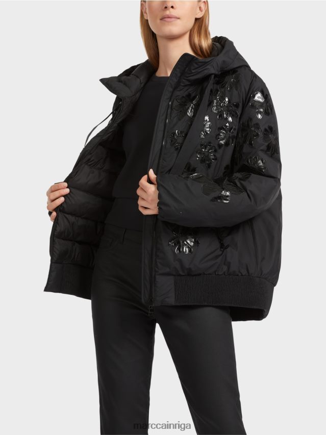 apģērbs melns VRBHXD233 Marc Cain \"pārdomāt kopā\" ​​āra jaka