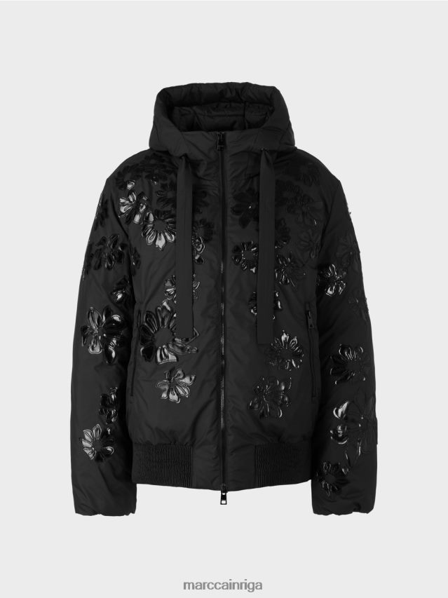 apģērbs melns VRBHXD233 Marc Cain \"pārdomāt kopā\" ​​āra jaka