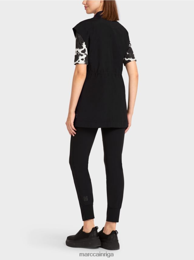 apģērbs melns VRBHXD282 Marc Cain veste ar atloku un aukliņu