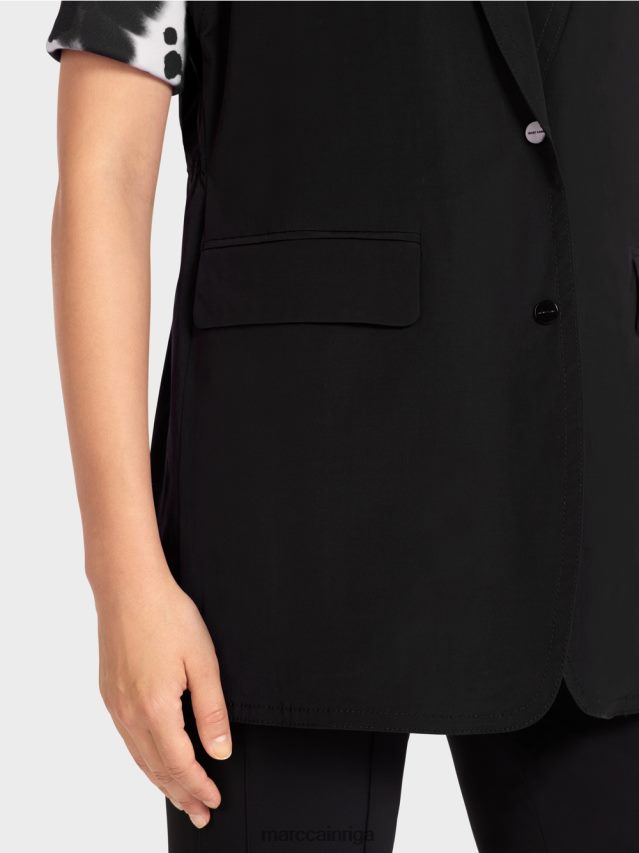 apģērbs melns VRBHXD282 Marc Cain veste ar atloku un aukliņu