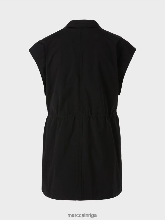 apģērbs melns VRBHXD282 Marc Cain veste ar atloku un aukliņu