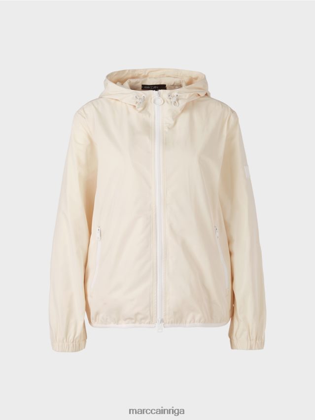 apģērbs pūderkrēms VRBHXD278 Marc Cain viegla āra jaka ar kapuci