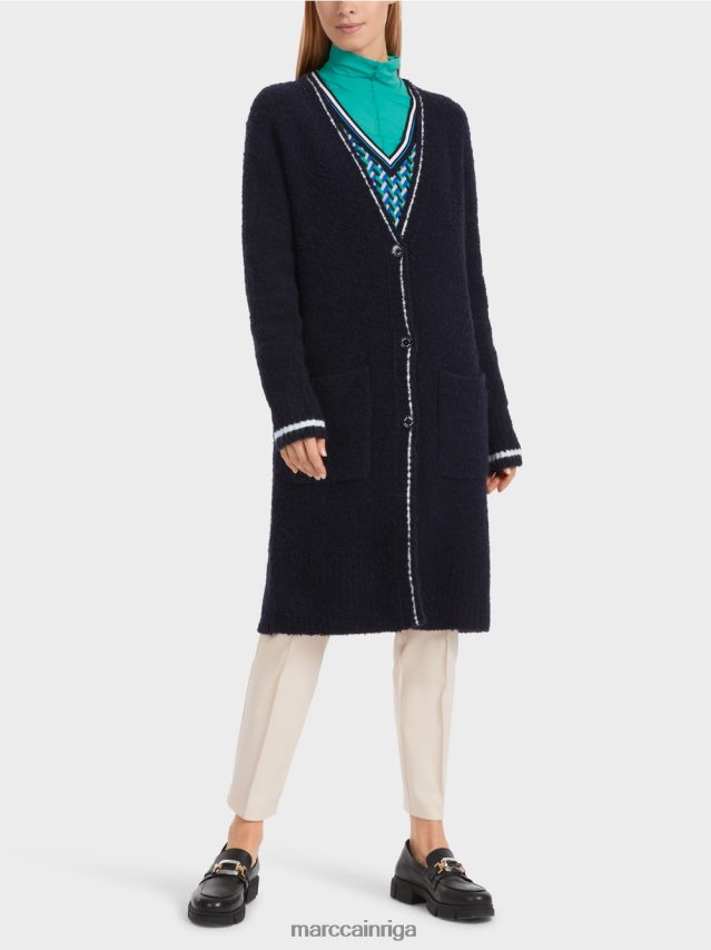 apģērbs pusnakts zils VRBHXD217 Marc Cain adīts "pārdomāt kopā" ​​mētelis