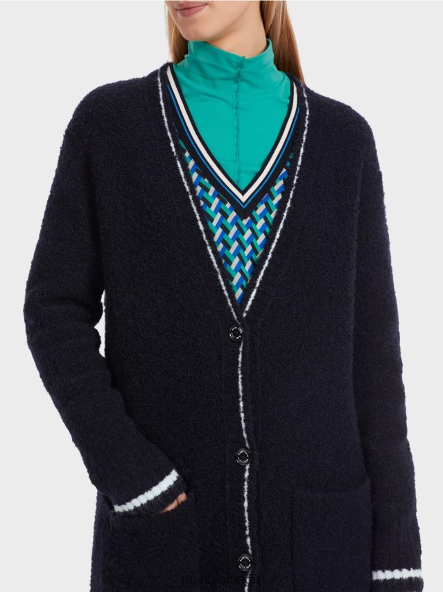 apģērbs pusnakts zils VRBHXD217 Marc Cain adīts \"pārdomāt kopā\" ​​mētelis