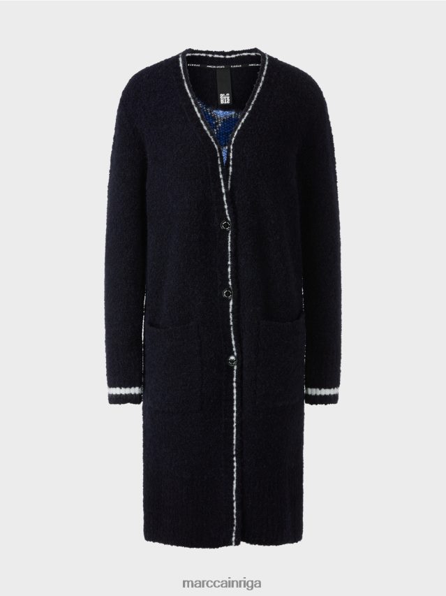 apģērbs pusnakts zils VRBHXD217 Marc Cain adīts \"pārdomāt kopā\" ​​mētelis