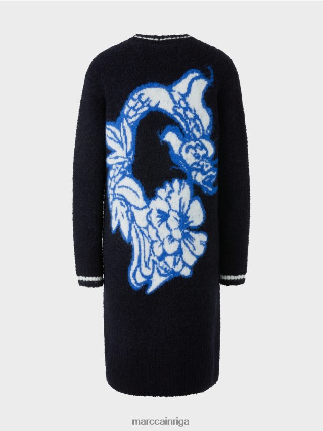 apģērbs pusnakts zils VRBHXD217 Marc Cain adīts \"pārdomāt kopā\" ​​mētelis