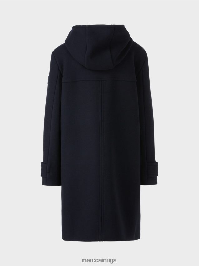 apģērbs pusnakts zils VRBHXD222 Marc Cain vilnas mētelis ar svirām