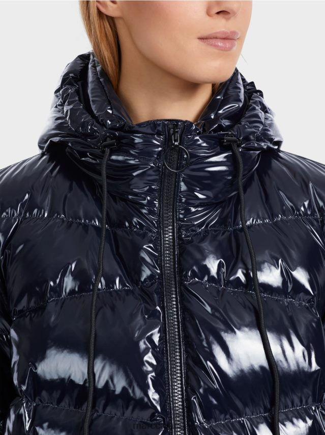 apģērbs pusnakts zils VRBHXD223 Marc Cain stepēta āra jaka ar kapuci