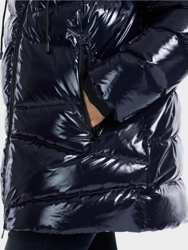 apģērbs pusnakts zils VRBHXD223 Marc Cain stepēta āra jaka ar kapuci