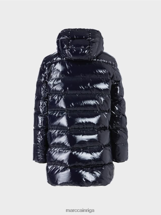 apģērbs pusnakts zils VRBHXD223 Marc Cain stepēta āra jaka ar kapuci