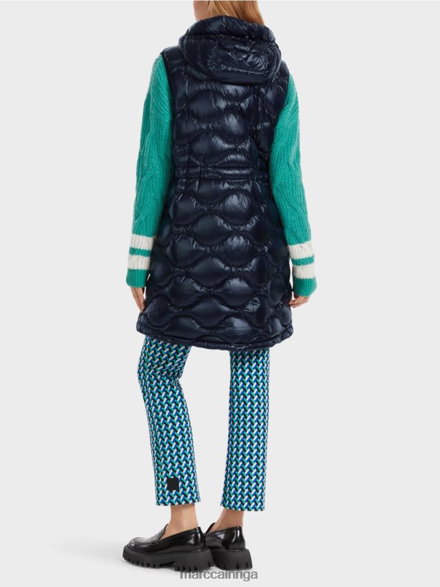 apģērbs pusnakts zils VRBHXD225 Marc Cain gara \"pārdomāt kopā\" ​​stepēta veste