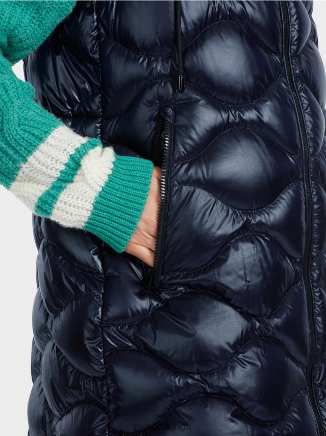 apģērbs pusnakts zils VRBHXD225 Marc Cain gara \"pārdomāt kopā\" ​​stepēta veste