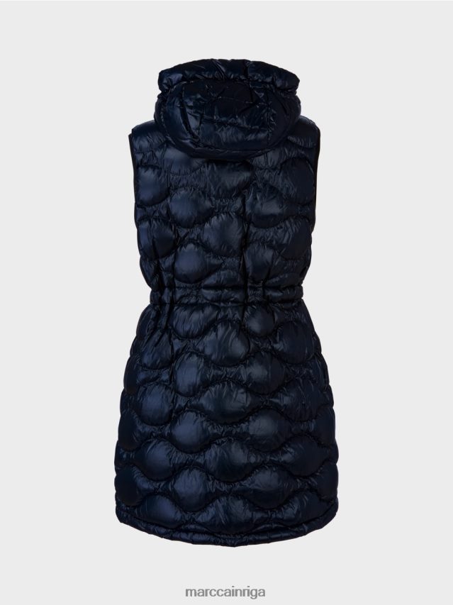 apģērbs pusnakts zils VRBHXD225 Marc Cain gara \"pārdomāt kopā\" ​​stepēta veste