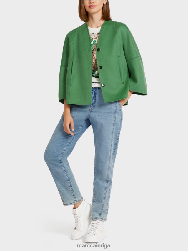 apģērbs sūnu zaļa VRBHXD293 Marc Cain vienkārša vilnas jaka