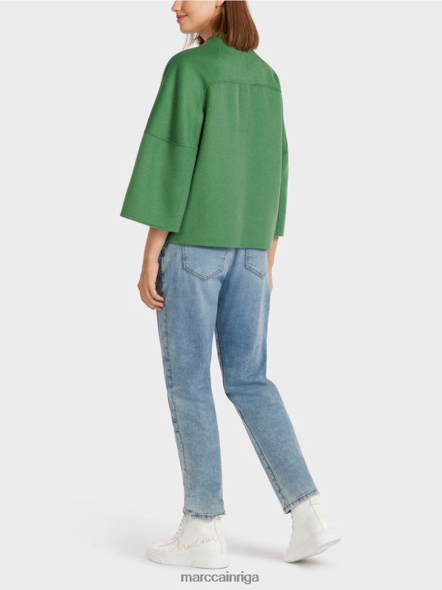 apģērbs sūnu zaļa VRBHXD293 Marc Cain vienkārša vilnas jaka