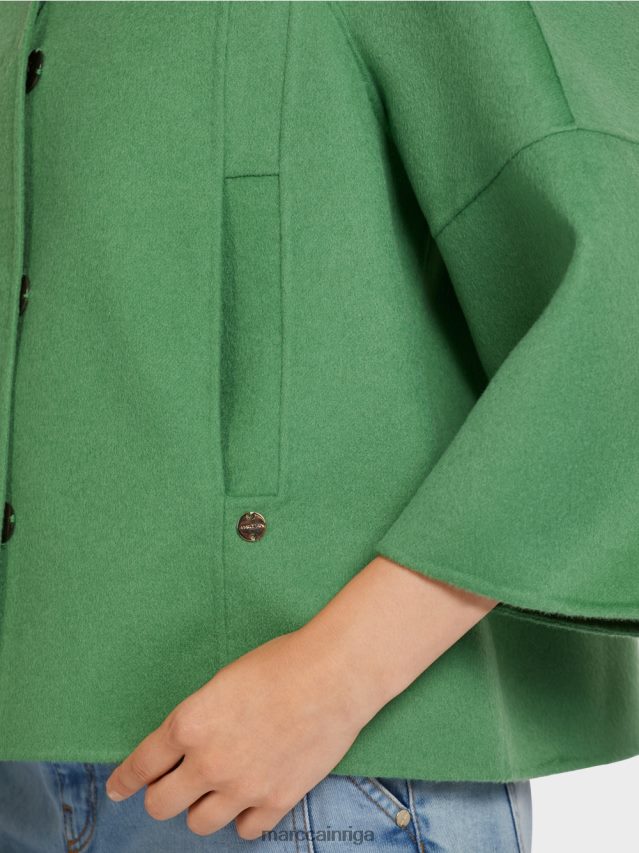 apģērbs sūnu zaļa VRBHXD293 Marc Cain vienkārša vilnas jaka