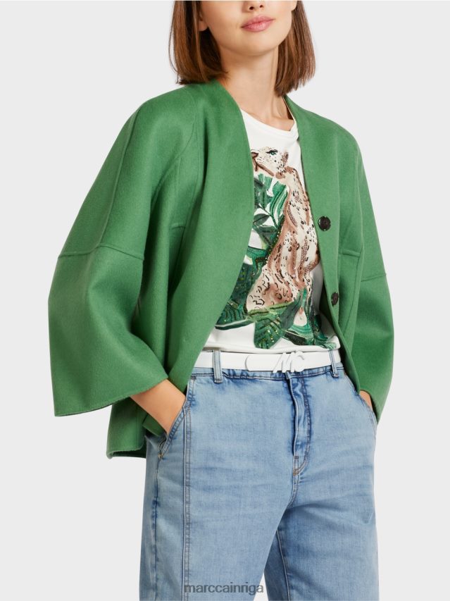 apģērbs sūnu zaļa VRBHXD293 Marc Cain vienkārša vilnas jaka