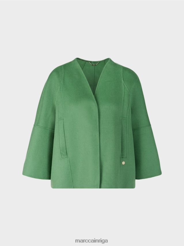 apģērbs sūnu zaļa VRBHXD293 Marc Cain vienkārša vilnas jaka