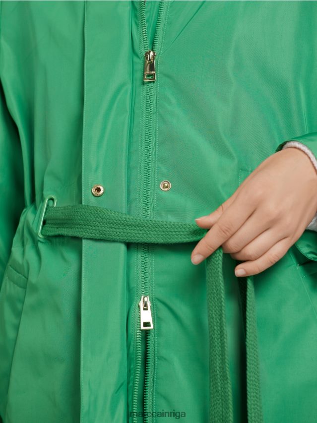 apģērbs sūnu zaļa VRBHXD295 Marc Cain ikdienas mētelis ar aukliņu jostasvietā