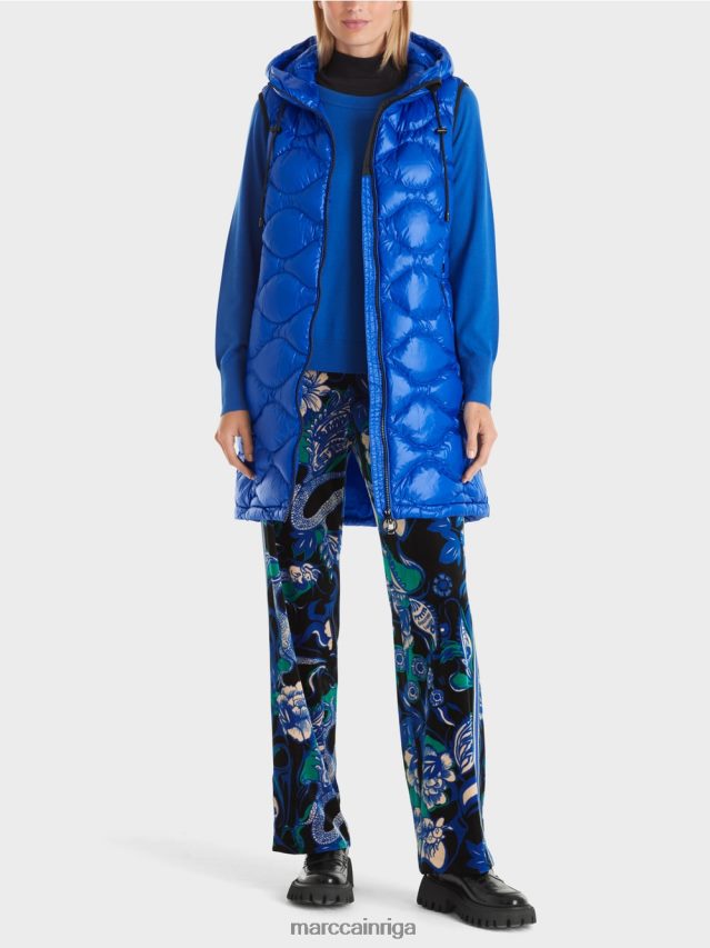 apģērbs spilgti karaliski zila VRBHXD219 Marc Cain gara "pārdomāt kopā" ​​stepēta veste