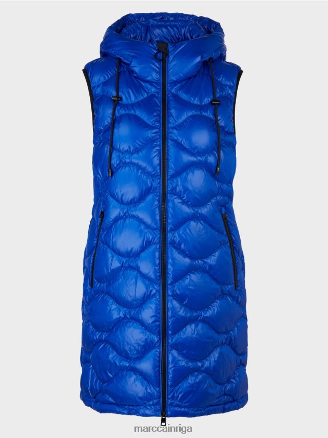 apģērbs spilgti karaliski zila VRBHXD219 Marc Cain gara \"pārdomāt kopā\" ​​stepēta veste