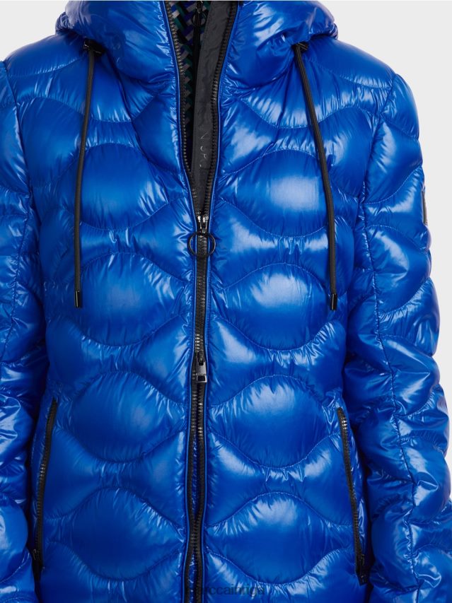 apģērbs spilgti karaliski zila VRBHXD221 Marc Cain stepēts \"pārdomāt kopā\" ​​mētelis