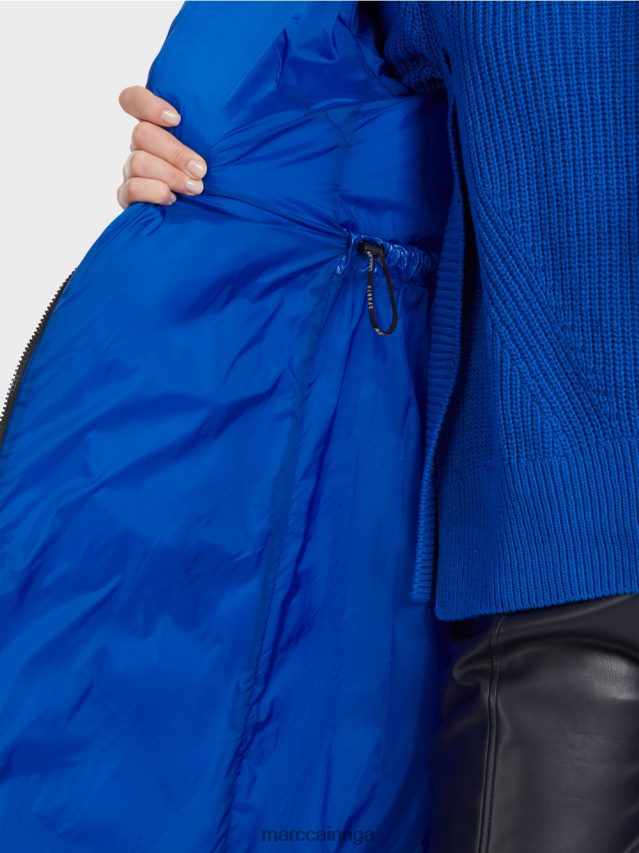 apģērbs spilgti karaliski zila VRBHXD221 Marc Cain stepēts \"pārdomāt kopā\" ​​mētelis