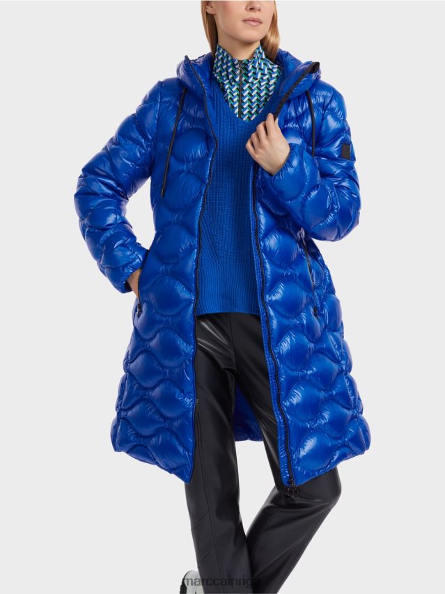 apģērbs spilgti karaliski zila VRBHXD221 Marc Cain stepēts \"pārdomāt kopā\" ​​mētelis