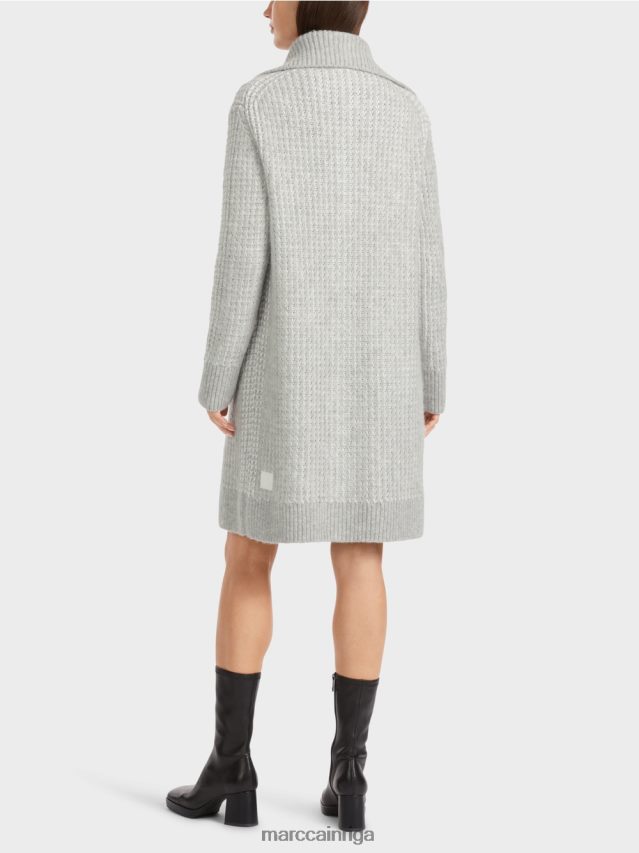 apģērbs sudrabaini pelēks VRBHXD256 Marc Cain trikotāžas mētelis adīts Vācijā